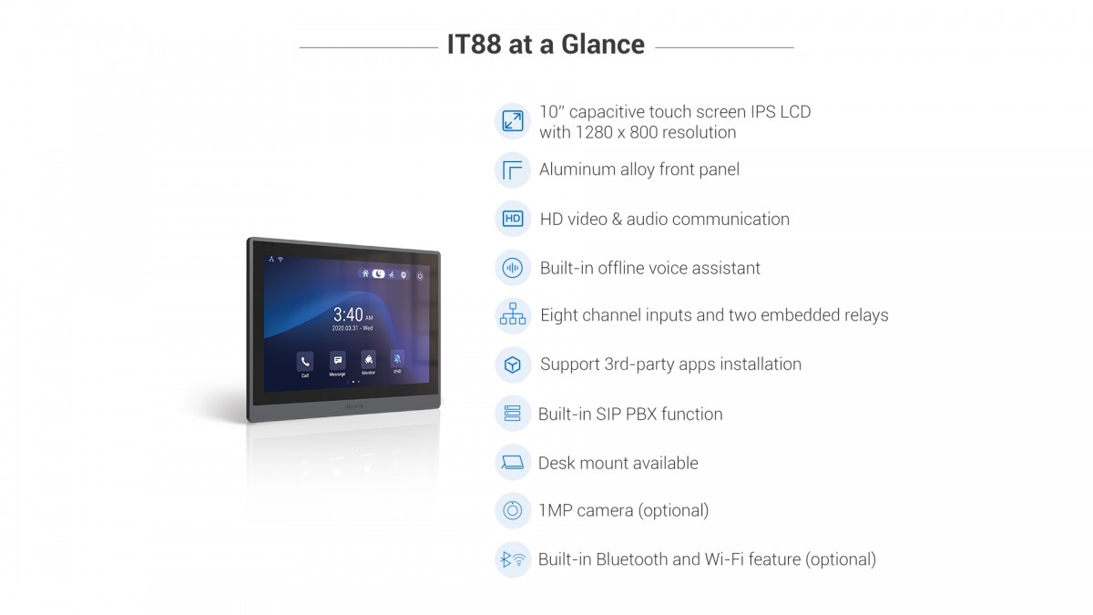 Akuvox IT88 Touchscreen Answering Panels features