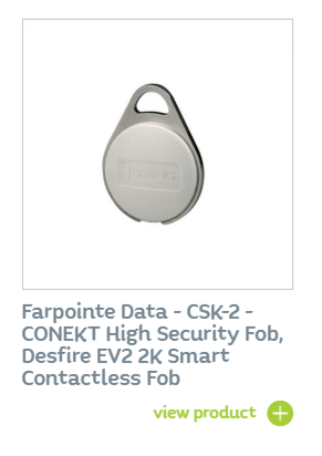 Farpointe Data - CSK-2 CONEKT High Security Fob, Desfire EV2 2K Smart Contactless Fob