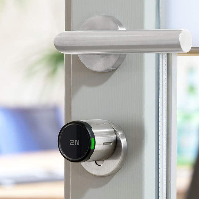 2N Fortis Cylinder Smart Lock on door