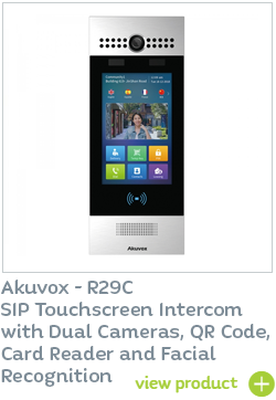 Akuvox SIP touchscreen intercom with camera available at CIE Group