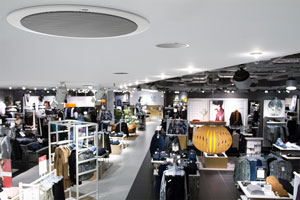 ceiling speaker in retail environment