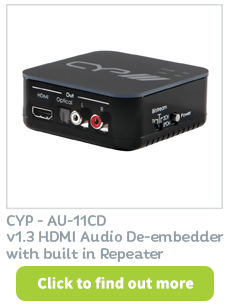 HDMI Audio De-embedder with built in Repeater - available at CIE Group