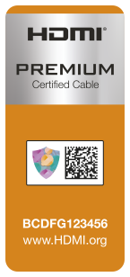 Premium HDMI cable certified label