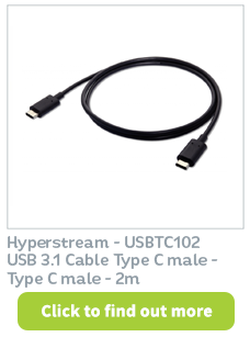 USB 3.1 Cable Type C male - Type C male - 2m