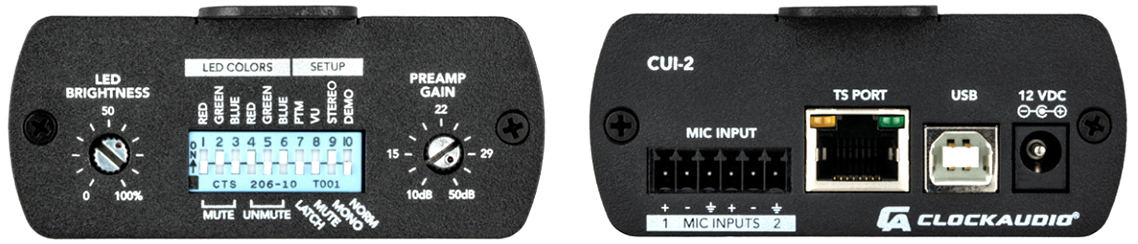 Clockaudio CUI-2 Microphone to USB Interface connections