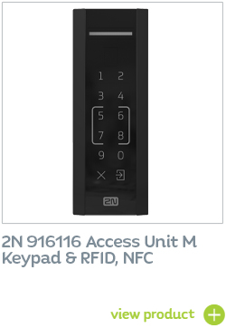2N 916116 mullion style Access Unit with keypad, RFID, NFC