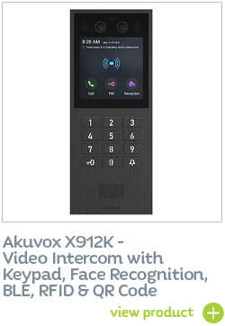 Akuvox X912K Vandal Resistant SIP Video Intercom, Physical Keypad, Face Recognition, Bluetooth, RFID & QR Code