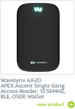 Wavelynx AX-20 APEX Ascent single gang access reader