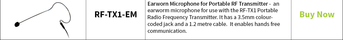 Contacta Earworn Microphone for Portable RF Transmitter – RF-TX1-EM
