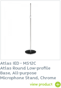 Atlas heavy duty microphone stand in chrome available at CIE