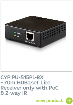 CYP PU-515PL-RX 70m HDBaseT Lite  Receiver only with PoC  & 2-way IR