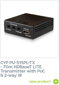 CYP PU-515PL-TX- 70m HDBaseT LITE  Transmitter with PoC  & 2-way IR