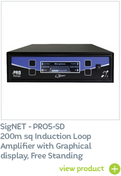 SigNET - PRO5-SD 200m sq Induction Loop Amplifier with Graphical display, Free Standing