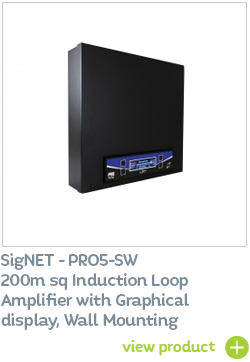 SigNET - PRO5-SW 200m sq Induction Loop Amplifier with Graphical display, Wall Mounting