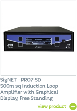 SigNET - PRO7-SD 500m sq Induction Loop Amplifier with Graphical Display, Free Standing