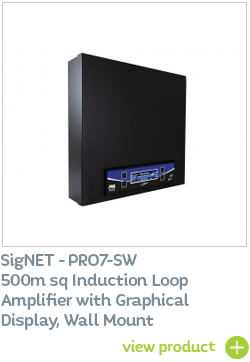SigNET - PRO7-SW 500m sq Induction Loop Amplifier with Graphical Display, Wall Mount