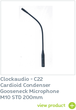 Clock Audio Gooseneck Microphone available at CIE Group