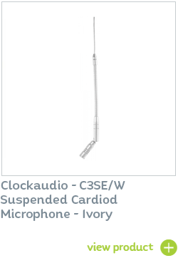 clock audio suspended cardioid microphone available at CIE Group