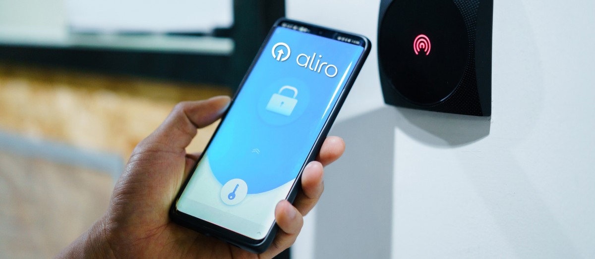 Aliro logo on a phone