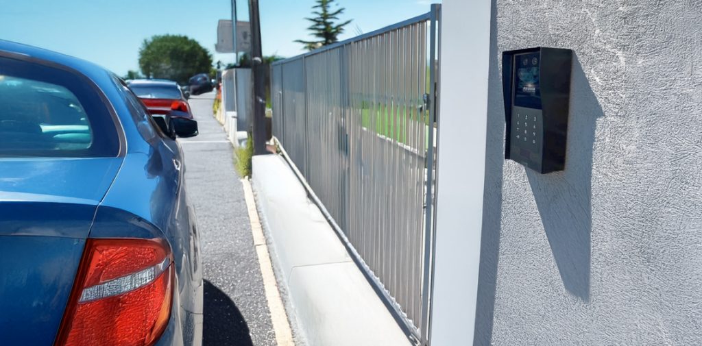 4G LTE intercom installed next to main gate for remote access control