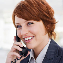 Telephone system in use