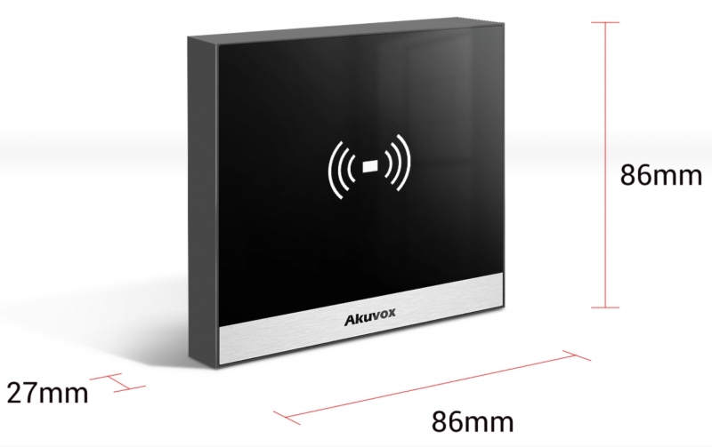 P-Akuvox Access Control Reader, 13.56MHz, 125Kh and NFC Ready.