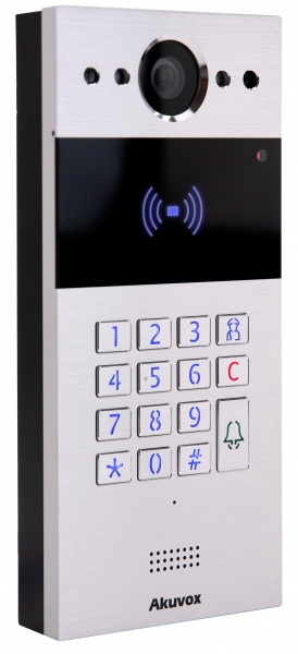 Compact SIP Intercom with Key Pad (Video & Card reader), incl. Surface Mount Backbox