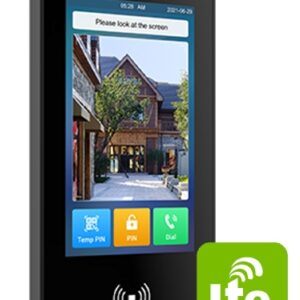 4G LTE Access Control Unit & SIP Intercom, Touchscreen, Face Recognition, Bluetooth, RFID & QR Code. LTE Module and 3A PSU Included.