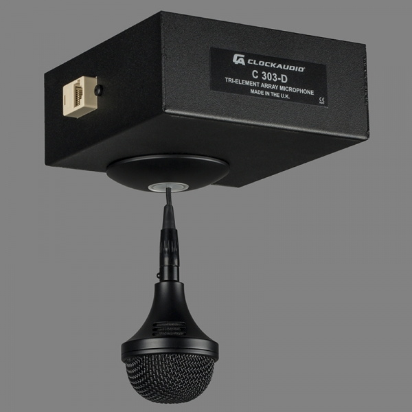 Tri-element Ceiling Microphone Array, Dante & AES67 interface, POE