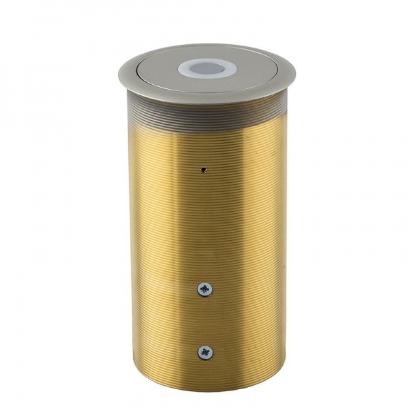 Retractable Thru Desk Triple Element Cardioid Microphone with programmable RGB LED Touch Switch. Nickel