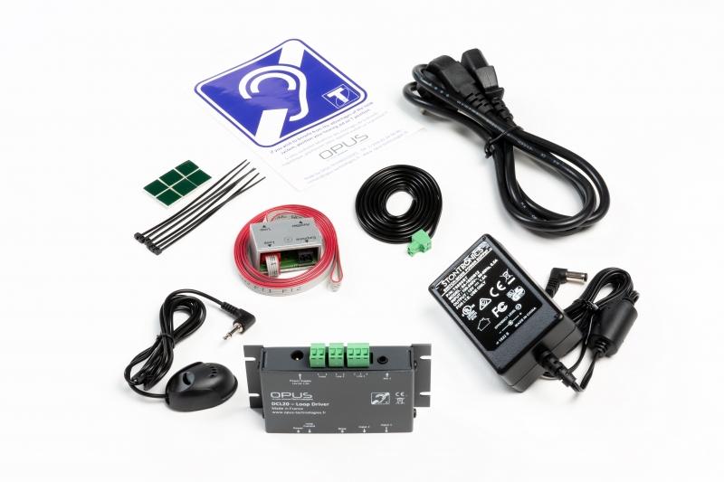 Induction Loop Amplifer for small room, incl. PSU & 2 stickers