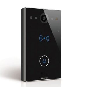 Compact IP Door Intercom with 1 Call Button (Video & Card reader), incl. Surface Mount Back Plate