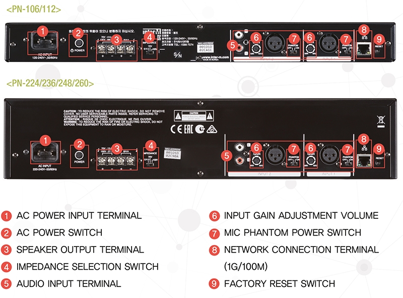 240W Network Mixing Amplifier compatible with MS-N300 GUI