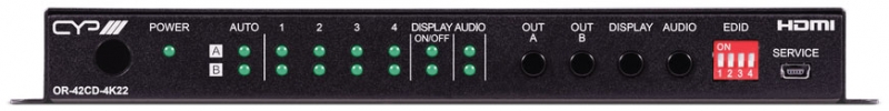 P-4 x 2 HDMI Matrix Switcher with Audio Output (4K, HDCP2.2, HDMI2.0)