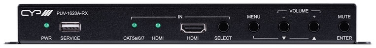 P-HDMI over Single CAT5e/6/7 HDBaseT Receiver (full 5-Play™ & Single LAN up to 100m, PoH) with Audio Amplifier