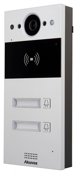 Compact IP Door Intercom Unit with 5 Buttons (Video & Card reader), incl. Surface Mount Plate