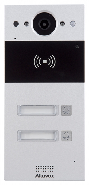 Compact IP Door Intercom Unit with 5 Buttons (Video & Card reader), incl. Surface Mount Plate