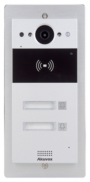 Compact IP Door Intercom Unit with 5 Buttons (Video & Card reader), incl. Surface Mount Plate