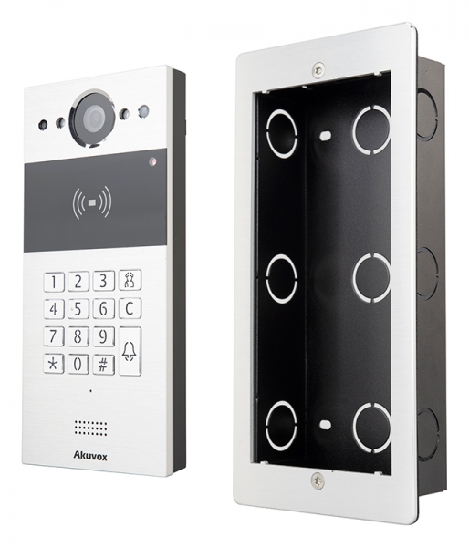 Compact SIP Intercom with Key Pad (Video & Card reader), incl. Surface Mount Backbox