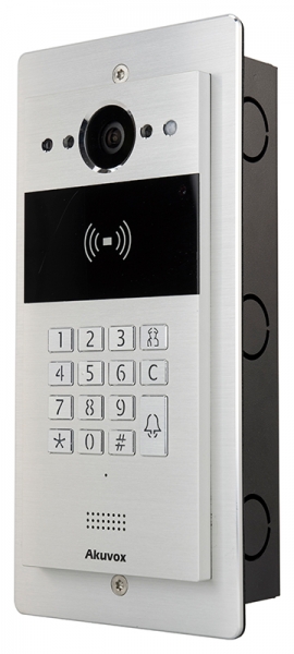 Compact SIP Intercom with Key Pad (Video & Card reader), incl. Surface Mount Backbox