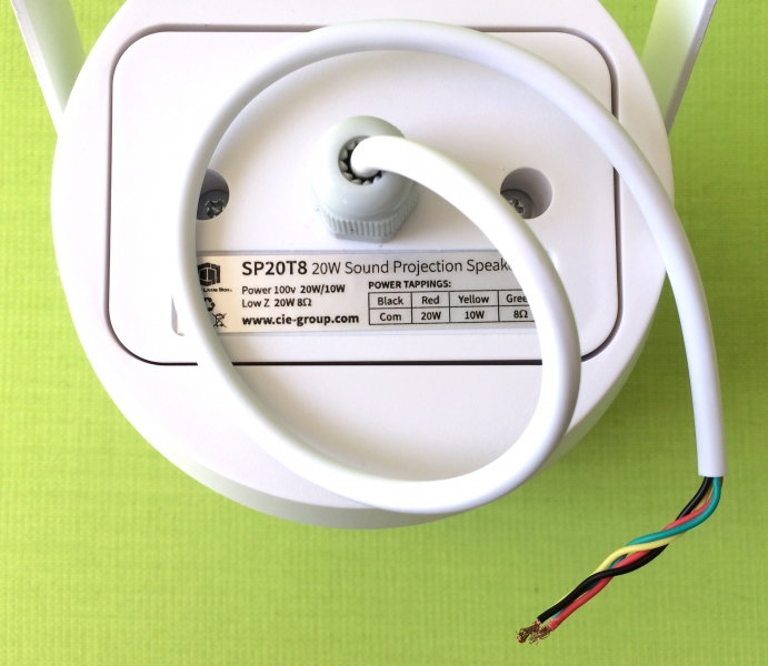20W 100V/8OHM SOUND PROJECTOR IP65 WHITE