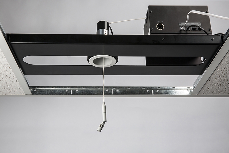 Motorised Retractable Ceiling Microphone, RF-immune - Secondary Unit. White