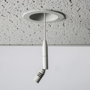 Motorised Retractable Ceiling Microphone, RF-immune - Secondary Unit. White