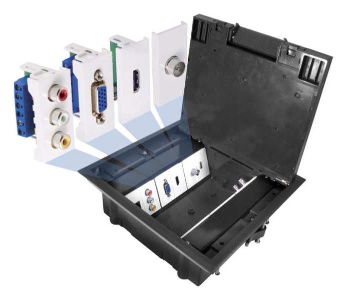 RECESSED, 6 ANGLED 45x45mm MODULE SPACES
