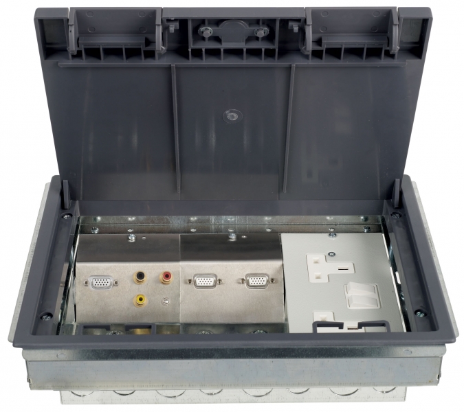 302x221x86mm 3 COMP ENTRY FLOOR BOX