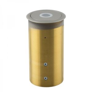 Retractable Thru Desk Dual Element Cardioid Microphone with programmable RGB LED Touch Switch. Nickel