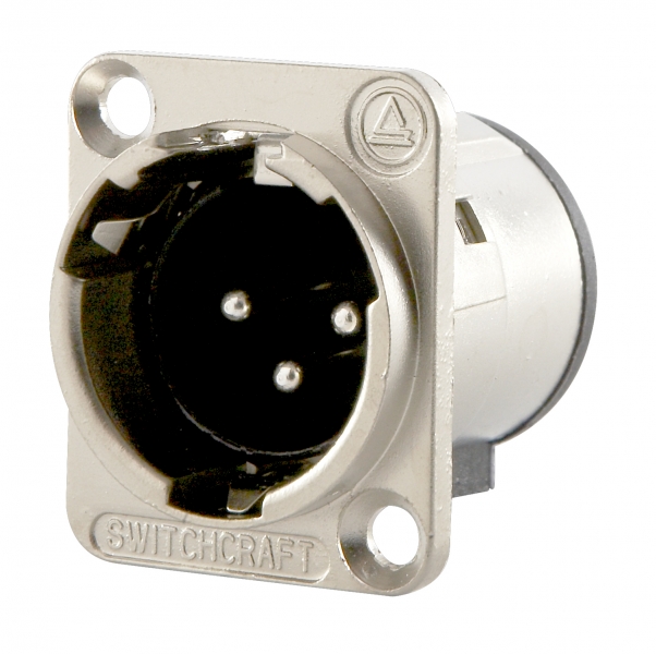3 POLE MALE PANEL XLR WITH SOLDER CUPS