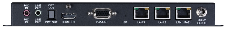 HDMI or VGA over IP Receiver with USB support (4K, HDCP2.2, PoE)