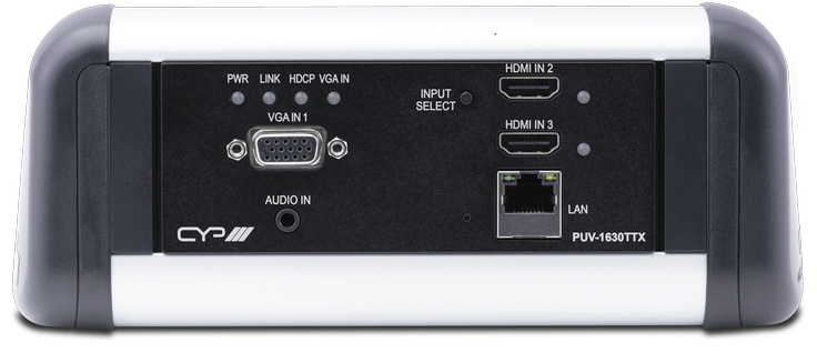 2 x HDMI, 1 x VGA over Single CAT5e/6/7 HDBaseT Table-Top Transmitter (Single LAN & PoH up to 100m)