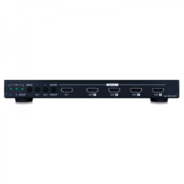 2 to 8 HDMI Distribution Amplifier & Switcher with System Reset